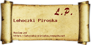 Lehoczki Piroska névjegykártya
